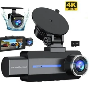 3 Channel Dash Cam, 4K/2.5K+1440P Dash Cam Front and Rear Inside