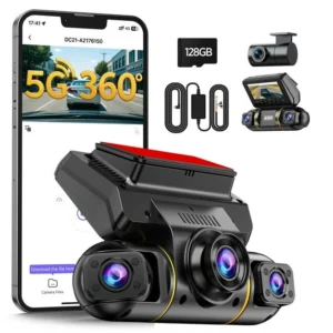 TOGUARD 4 Channel Dash Cam Front and Rear Inside with Hardwire Kit