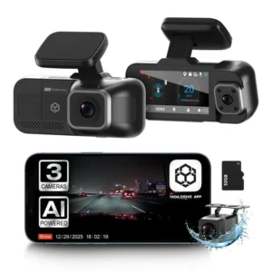 YADA Roadcam AI 3-Channel Dash Cam with AI-Powered Driver Assistance